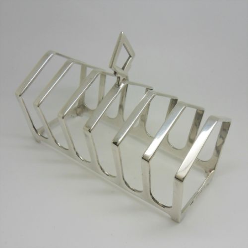 ART DECO SILVER TOAST RACK BY HAMILTON INCHES EDINBURGH 1934 - ADDITIONAL PHOTO 1