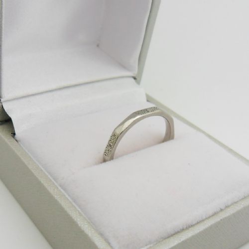 PRETTY VINTAGE 1940'S PALLADIUM BAND RING SIZE K - ADDITIONAL PHOTO 4