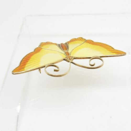 VINTAGE NORWEGIAN SILVER ENAMEL BUTTERFLY BROOCH BY DAVID ANDERSEN - ADDITIONAL PHOTO 4