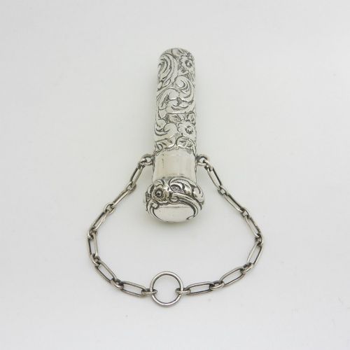 fig 2. Victorian silver chatelaine needle case Chester 1898