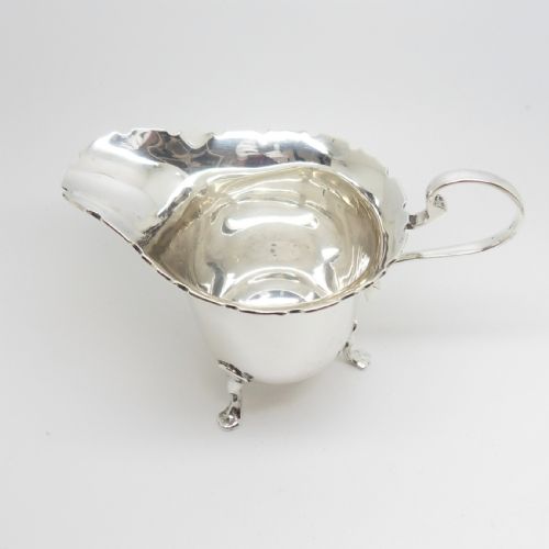 ANTIQUE SILVER CREAM JUG HALLMARKED BIRMINGHAM 1924 ADIE BROTHERS LTD - ADDITIONAL PHOTO 4