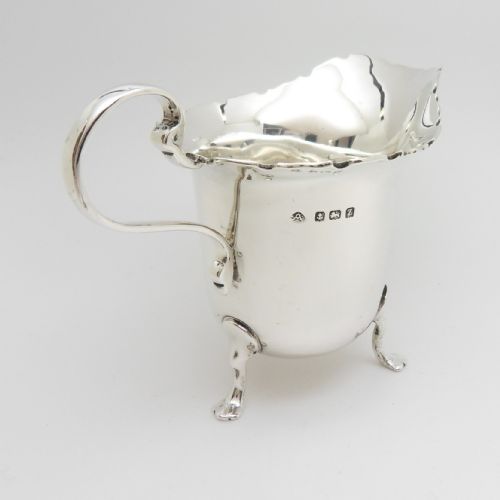 ANTIQUE SILVER CREAM JUG HALLMARKED BIRMINGHAM 1924 ADIE BROTHERS LTD - ADDITIONAL PHOTO 5