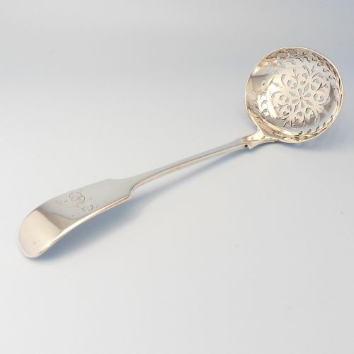ANTIQUE SILVER SIFTER SPOON EXETER 1869 BY THOMAS HART STONE