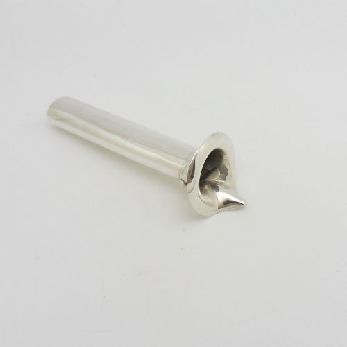 EDWARDIAN SILVER BUTTON HOLE LAPEL POSY HOLDER C1908