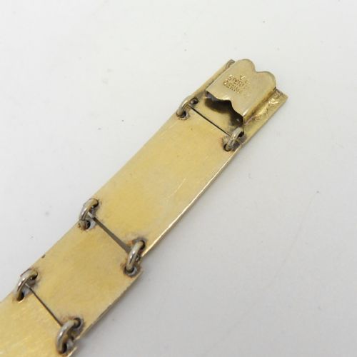 DANISH SILVER AND YELLOW ENAMEL PANEL BRACELET BY VOLMER BAHNER C1960'S - ADDITIONAL PHOTO 6