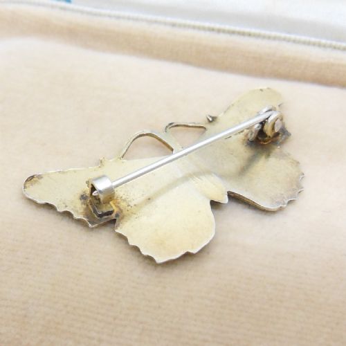 ANTIQUE SILVER ENAMEL BUTTERFLY BROOCH BY ALBERT CARTER - ADDITIONAL PHOTO 5