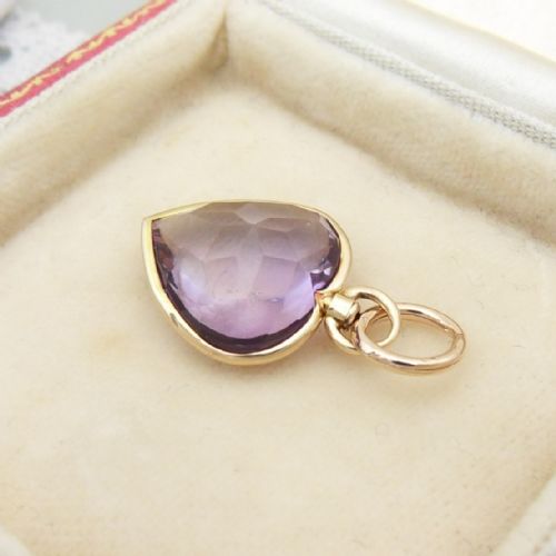 VICTORIAN HEART SHAPED AMETHYST PENDANT - ADDITIONAL PHOTO 5