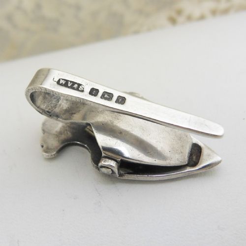 EDWARDIAN SILVER SHIELD DESIGN NAPKIN CLIP - ADDITIONAL PHOTO 5
