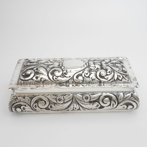 VICTORIAN SILVER BOX WITH GILT LINING BIRMINGHAM 1897 A J ZIMMERMAN LTD