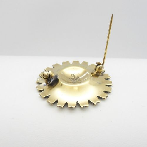 BEAUTIFUL ENAMELLED DAISY BROOCH BY ANTON MICHELSEN C1940S - ADDITIONAL PHOTO 4