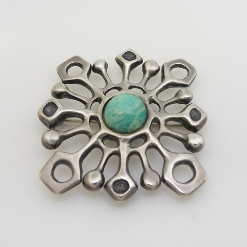 STYLISH VINTAGE SILVER PENDANTBROOCH BY UNN TANGERUD FOR DAVIDANDERSEN - ADDITIONAL PHOTO 1