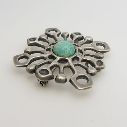 STYLISH VINTAGE SILVER PENDANTBROOCH BY UNN TANGERUD FOR DAVIDANDERSEN - ADDITIONAL PHOTO 3