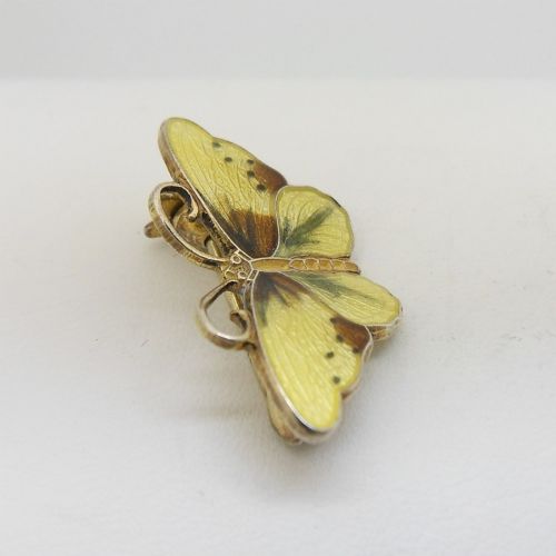 PETITE VINTAGE SILVER ENAMEL BUTTERFLY BROOCH BY NORWEGIAN DESIGNER HROAR PRYDZ - ADDITIONAL PHOTO 3