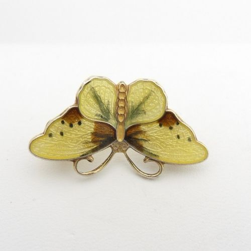 PETITE VINTAGE SILVER ENAMEL BUTTERFLY BROOCH BY NORWEGIAN DESIGNER HROAR PRYDZ - ADDITIONAL PHOTO 5
