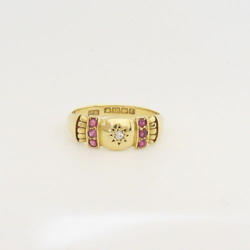 EDWARDIAN 18CT GOLD RUBY DIAMOND RING