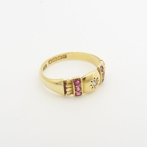EDWARDIAN 18CT GOLD RUBY DIAMOND RING - ADDITIONAL PHOTO 1