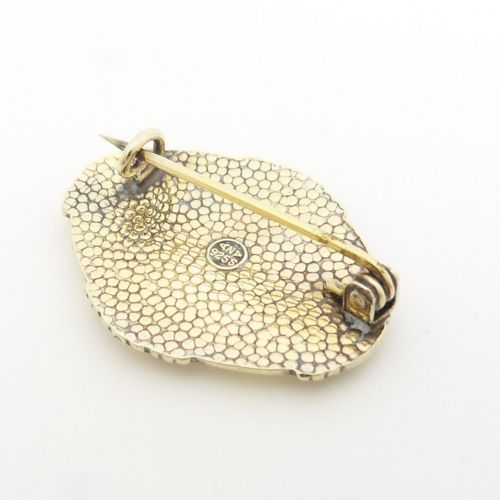 VINTAGE SILVER GILT ENAMEL COASTAL SCENE BROOCH BY ARNE NORDLIE - ADDITIONAL PHOTO 3