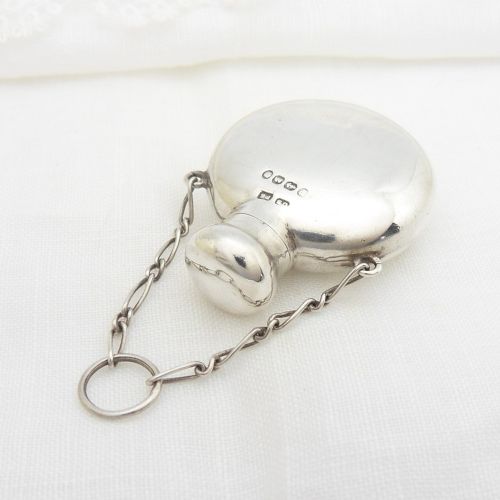 Superb Victorian Miniature Silver Scent Flask by Saunders & Shepherd 1889