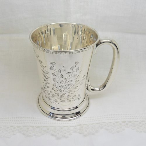 Antique Silver Christening Mug Hallmarked Birmingham 1920 by Joseph Gloster