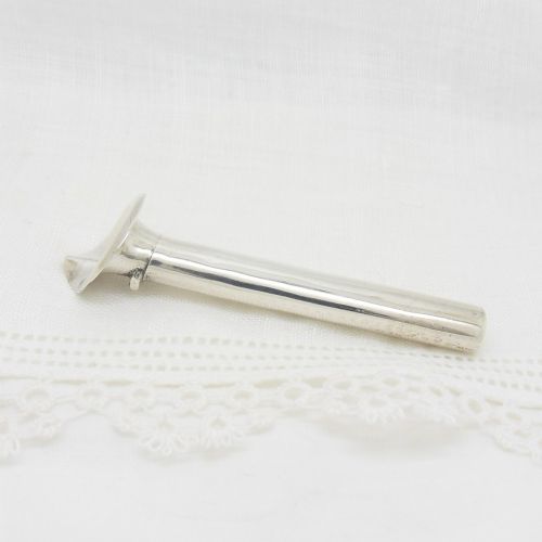 Edwardian Silver Button Hole Posy Holder Henry Matthews Birmingham 1905