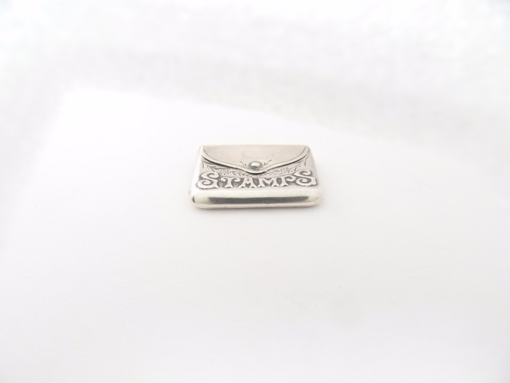 EDWARDIAN SILVER STAMP CASE BIRMINGHAM 1906 View VIII