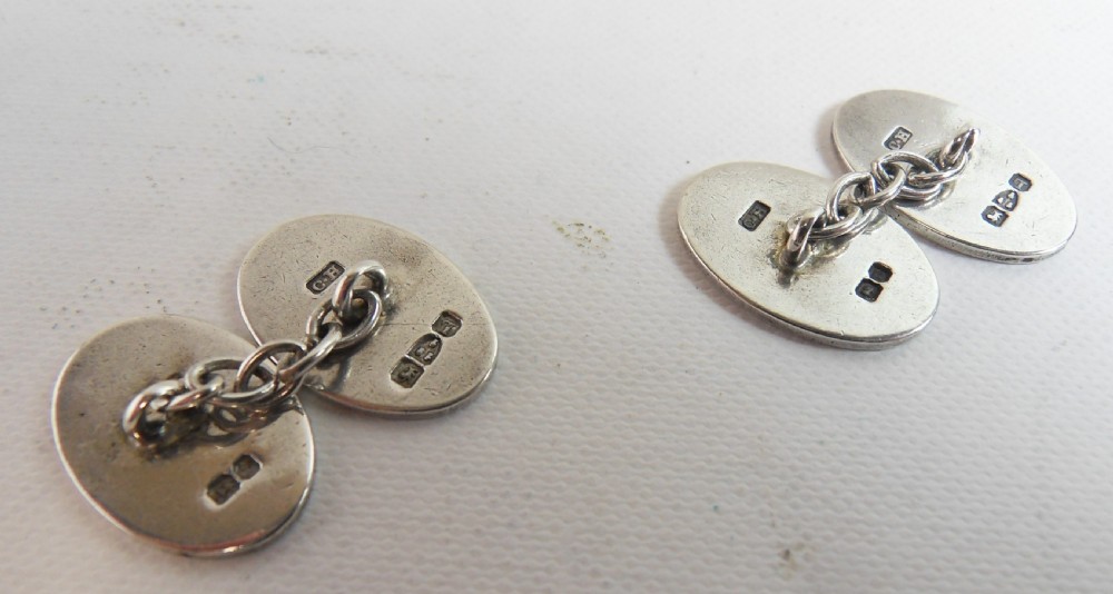 SILVER CHARLES HORNER CUFFLINKS CHESTER 1894 View V