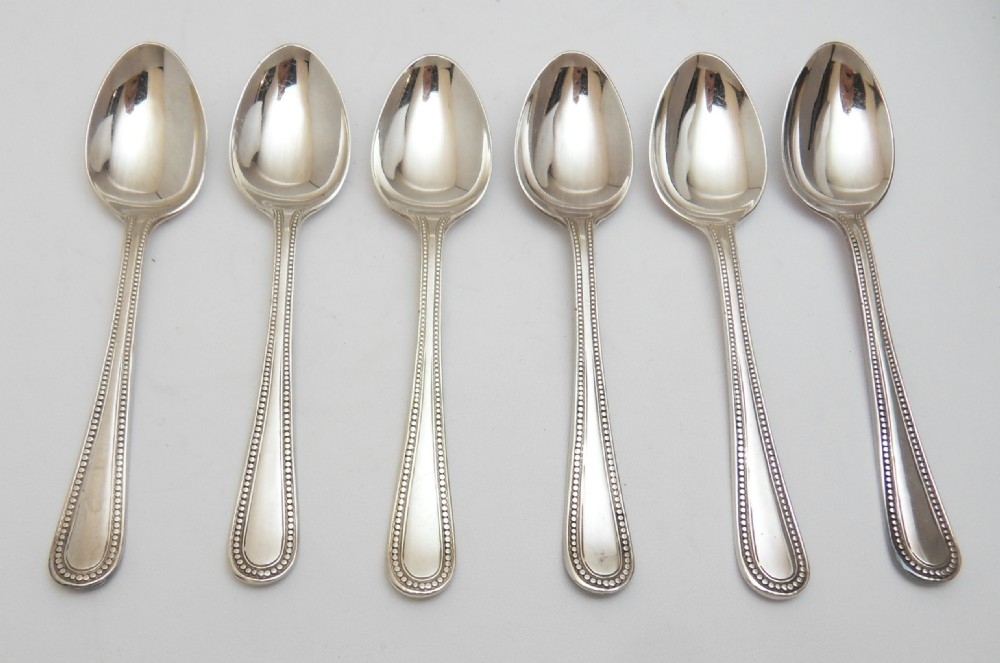 FINE CASED SET 6 SILVER TEASPOONS BIRMINGHAM 1934