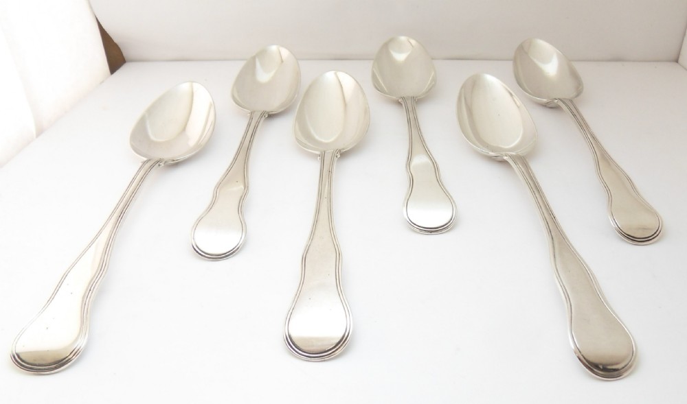 MATCHED SET OF 6 SILVER TABLESPOONS  DATED 1817, 1823 & 1835