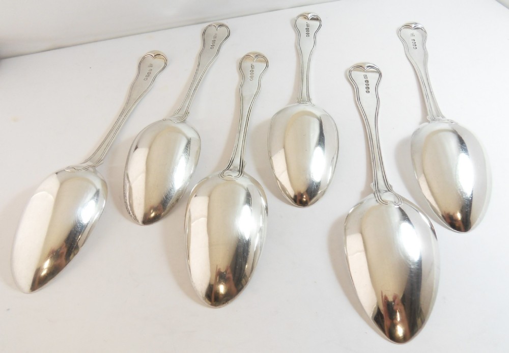MATCHED SET OF 6 SILVER TABLESPOONS  DATED 1817, 1823 & 1835 View III