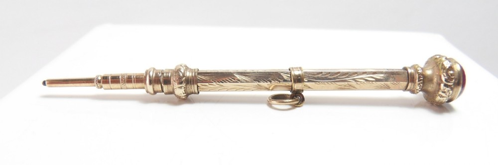 VICTORIAN 9CT GOLD RETRACTABLE PENCIL