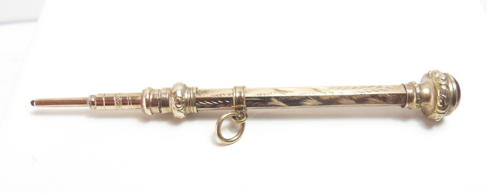 VICTORIAN 9CT GOLD RETRACTABLE PENCIL View II