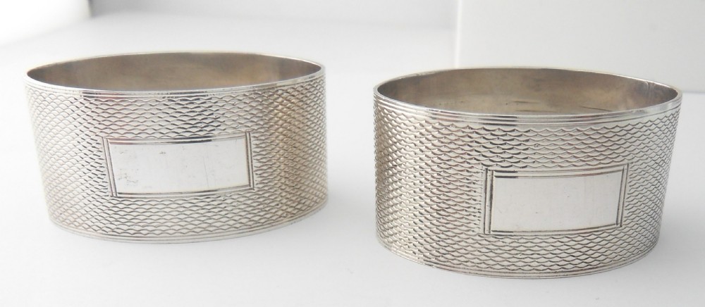 PAIR OF OVAL NAPKIN RINGS BIRMINGHAM 1944