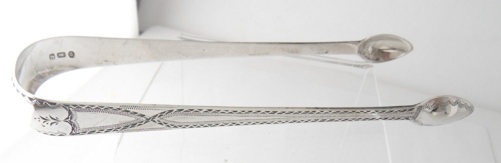 SUPERB GEORGIAN SILVER SUGAR TONGS LONDON 1793 View III