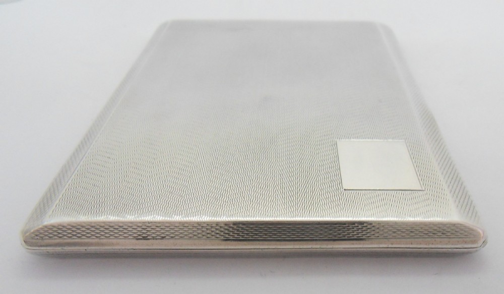 FINE ART DECO SILVER CIGARETTE CASE BIRMINGHAM 1946 View XI