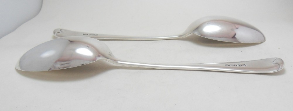 SHEFFIELD 1917 BY WALKER & HALL SILVER SERVING SPOONS View IV