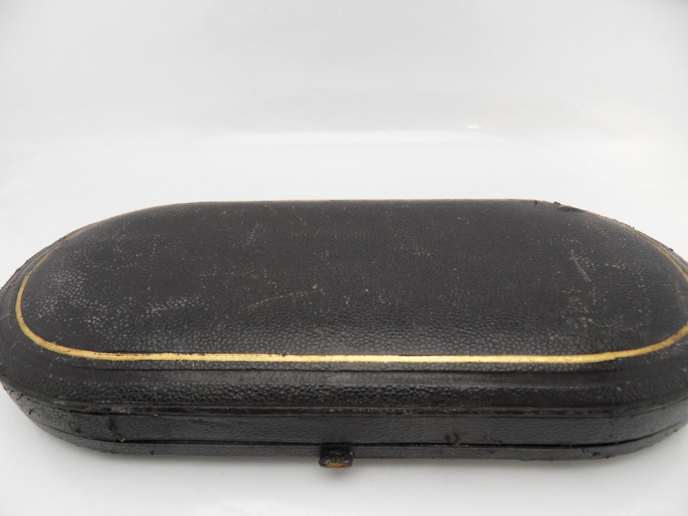 VICTORIAN CASED SILVER TEA CADDY SPOON & SUGAR TONGS View III