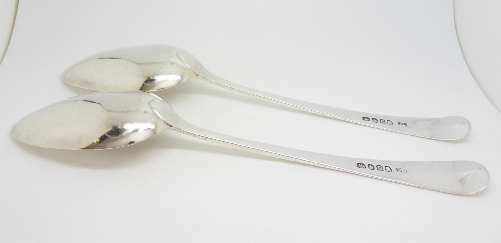 PAIR OF GEORGE III SILVER TABLESPOONS, LONDON 1801 THOMAS DICKS View VI