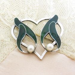 FABULOUS LATE VICTORIAN SILVER ENAMEL BROOCH BY ANTON MICHELSEN