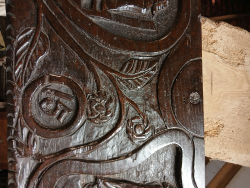 VERY RARE ENGLISH OAK BOARD DATED 1516 - ADDITIONAL PHOTO 8