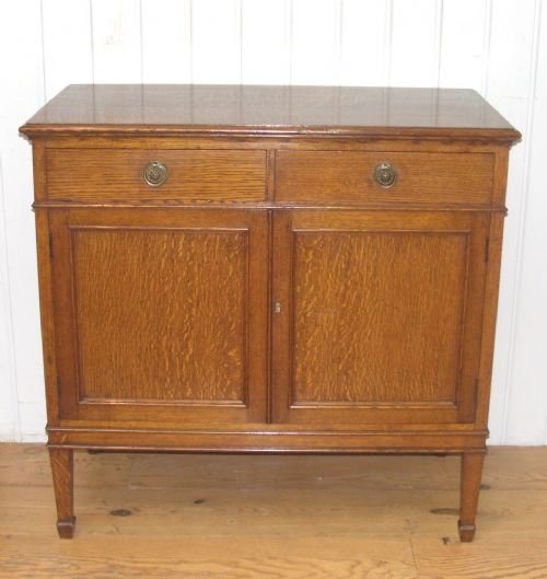 Two Door Solid Oak Side Cabinet
