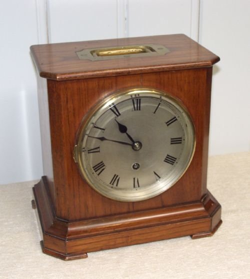 Unusual Teak Wood Military Campaign Clock