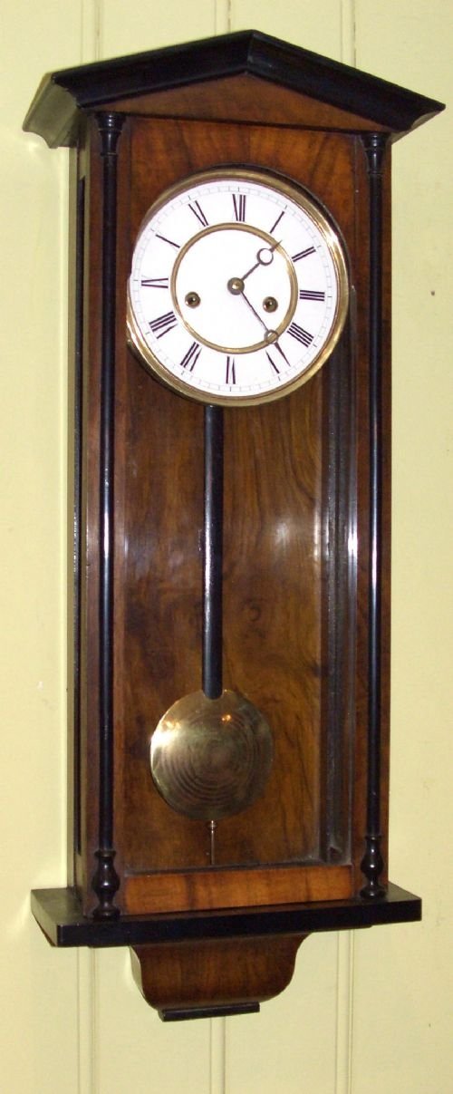 Mid Victorian Walnut Wall  Clock