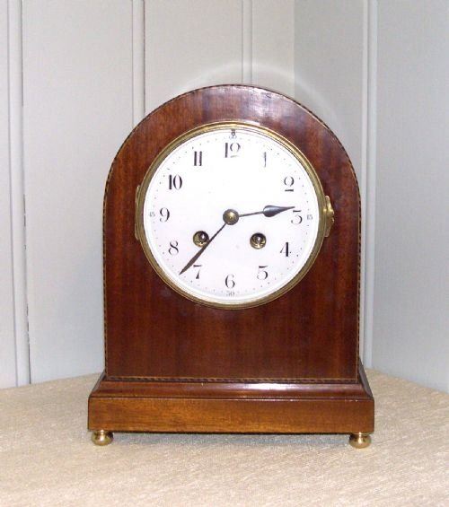 Edwardian Mhogany Striking Mantel Clock