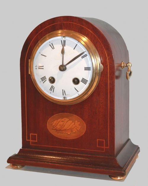 Inlaid Mahogany Mantel Clock