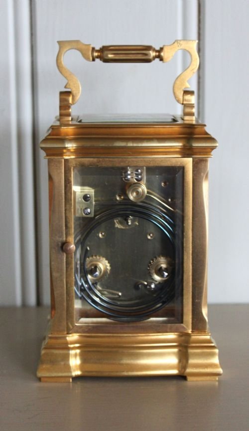 fig 1. antique French shaped gorge case carriage clock