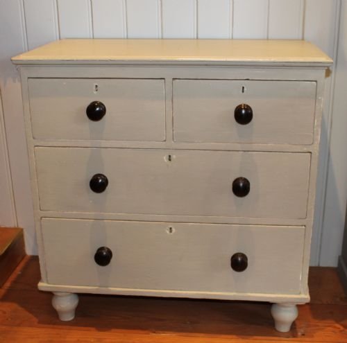 Painted Antique Pine Chest of Drawers