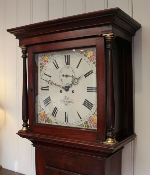 fig 1. small mahogany longcase clock