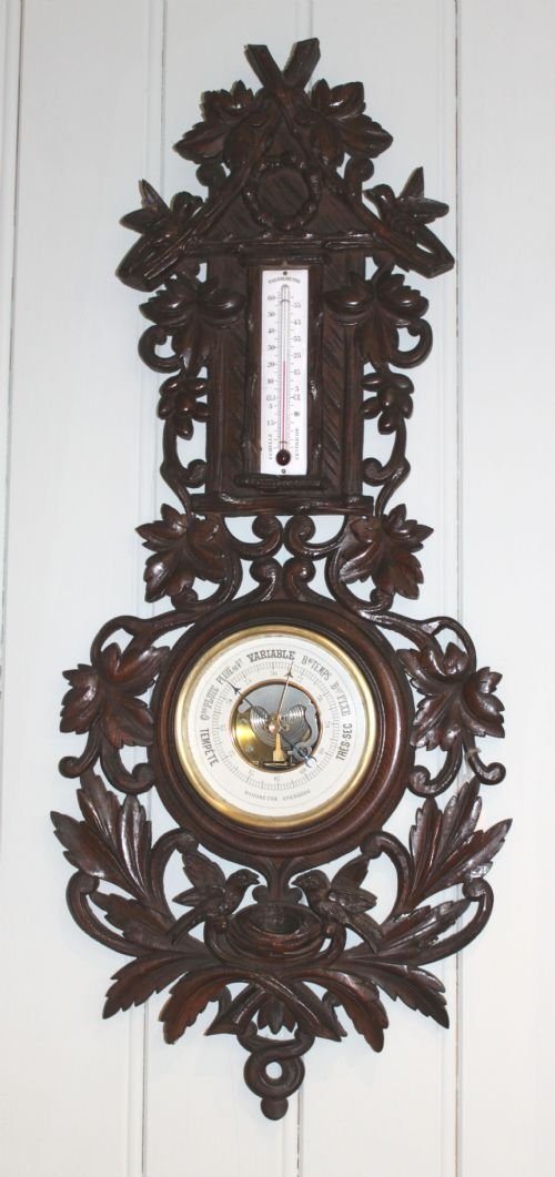 Carved Alpine Barometer
