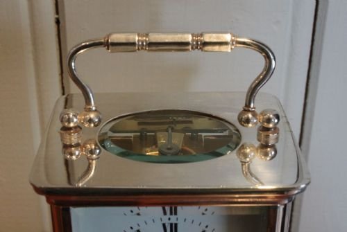 fig 1. silver plated carriage clock