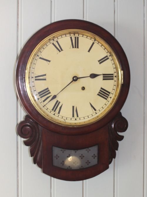 Mahogany Drop Dial Wall Clock